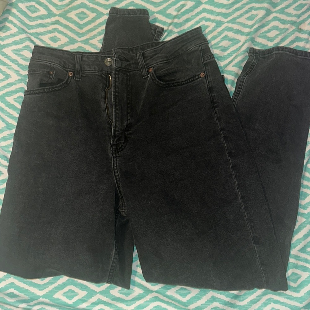 H&M black high-waisted mom jeans